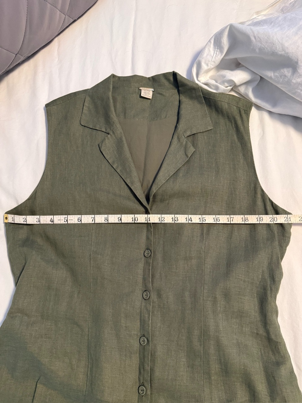 Magaschoni Sleeveless Button-Front Maxi Dress in Olive - Picture 6 of 6